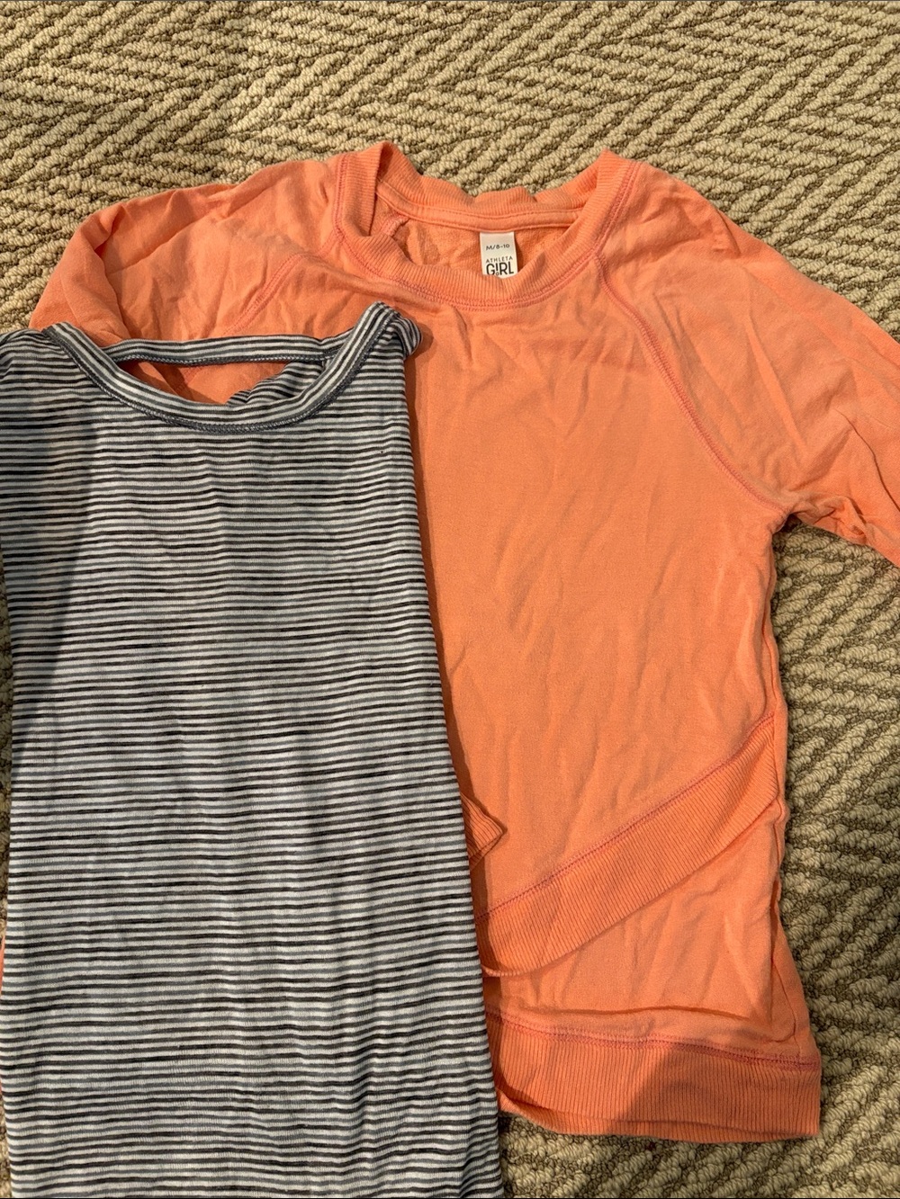 Athleta Girl Girls Striped Top and sweatshirt. Size 8-10 Medium